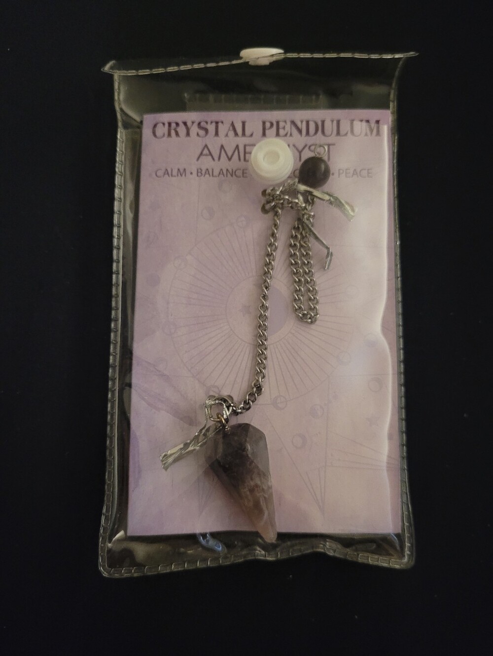Amethyst Crystal Pendulum Silver Chain